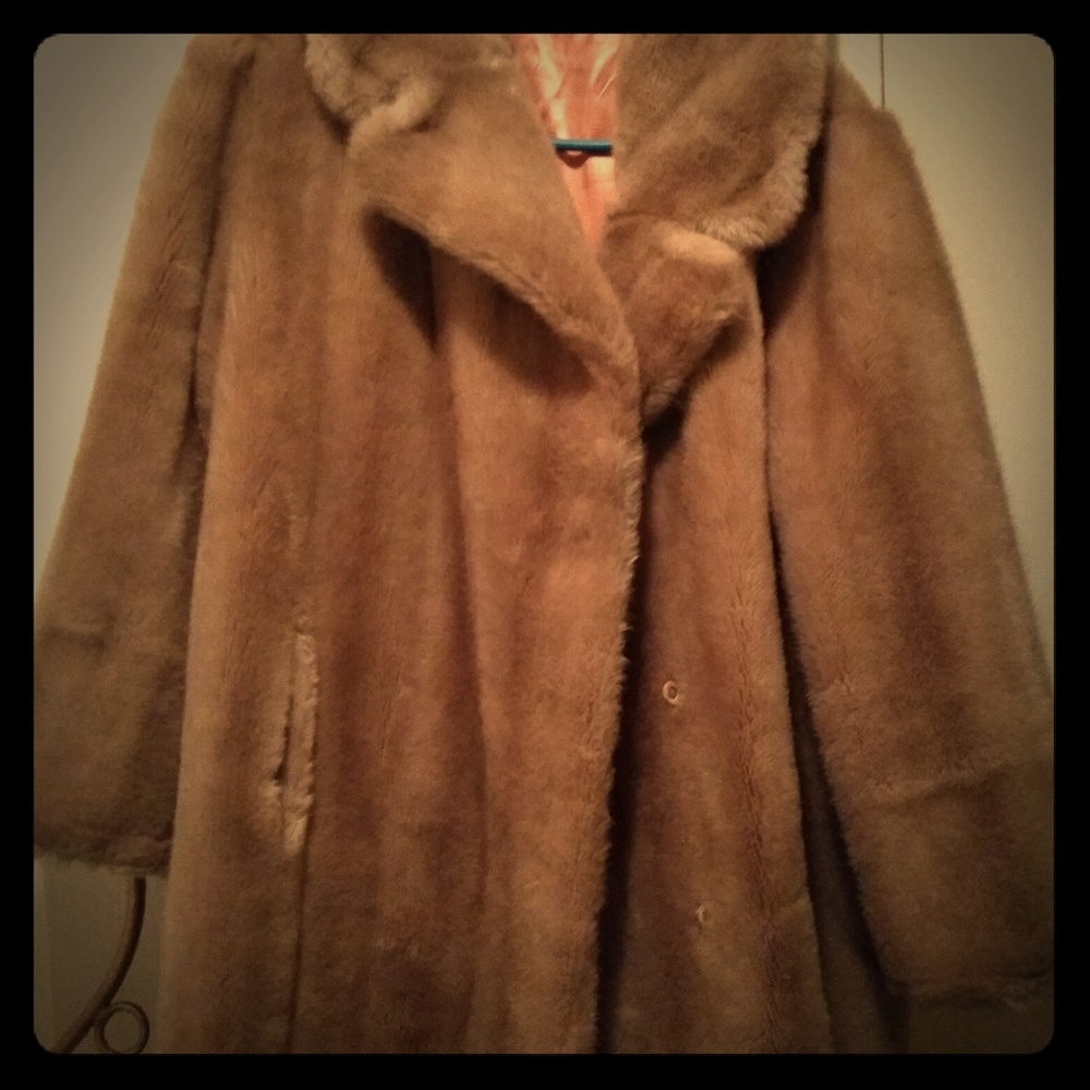 Tissavel faux fur and satin coat